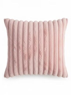 Pink Textured Corded Throw Pillow